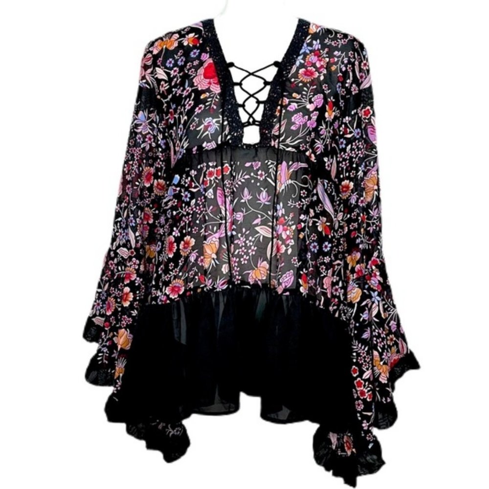 Boohoo Bell Sleeve Boho Top